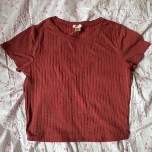 red, orange crop top